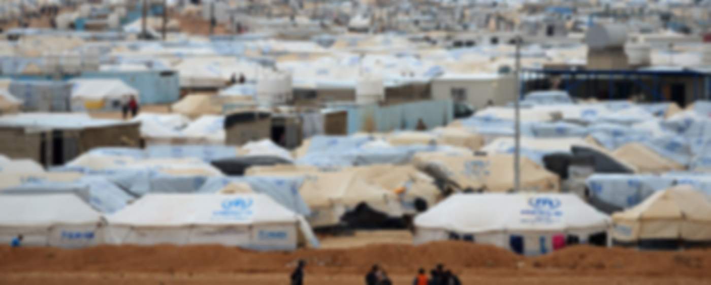 Refugees in the Zaatari camp in Jordan