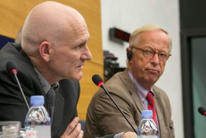 Pressekonferenz "EU empfängt weißrussischen Menschenrechtsaktivisten Ales Bjaljazki"