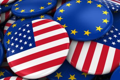 Flag Badges of America and Europe