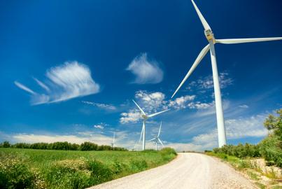 Wind Generator Turbines in beautiful Real Landscape