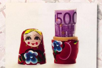 russian matryoshka with  money inside