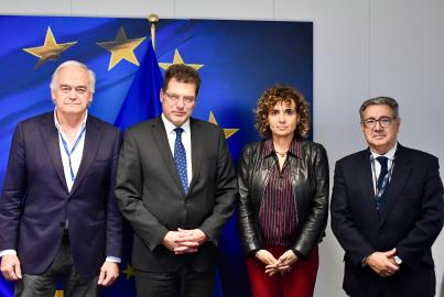 L-R: Esteban González Pons MEP, Janez Lenarčič (European Commissioner for Crisis Management), Dolors Montserrat MEP and Juan Ignacio Zoido MEP